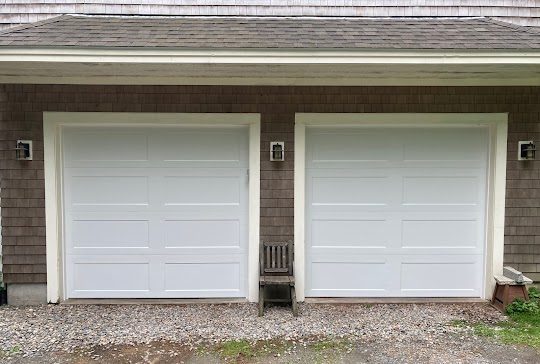 Two Single Garage Doors in White Color